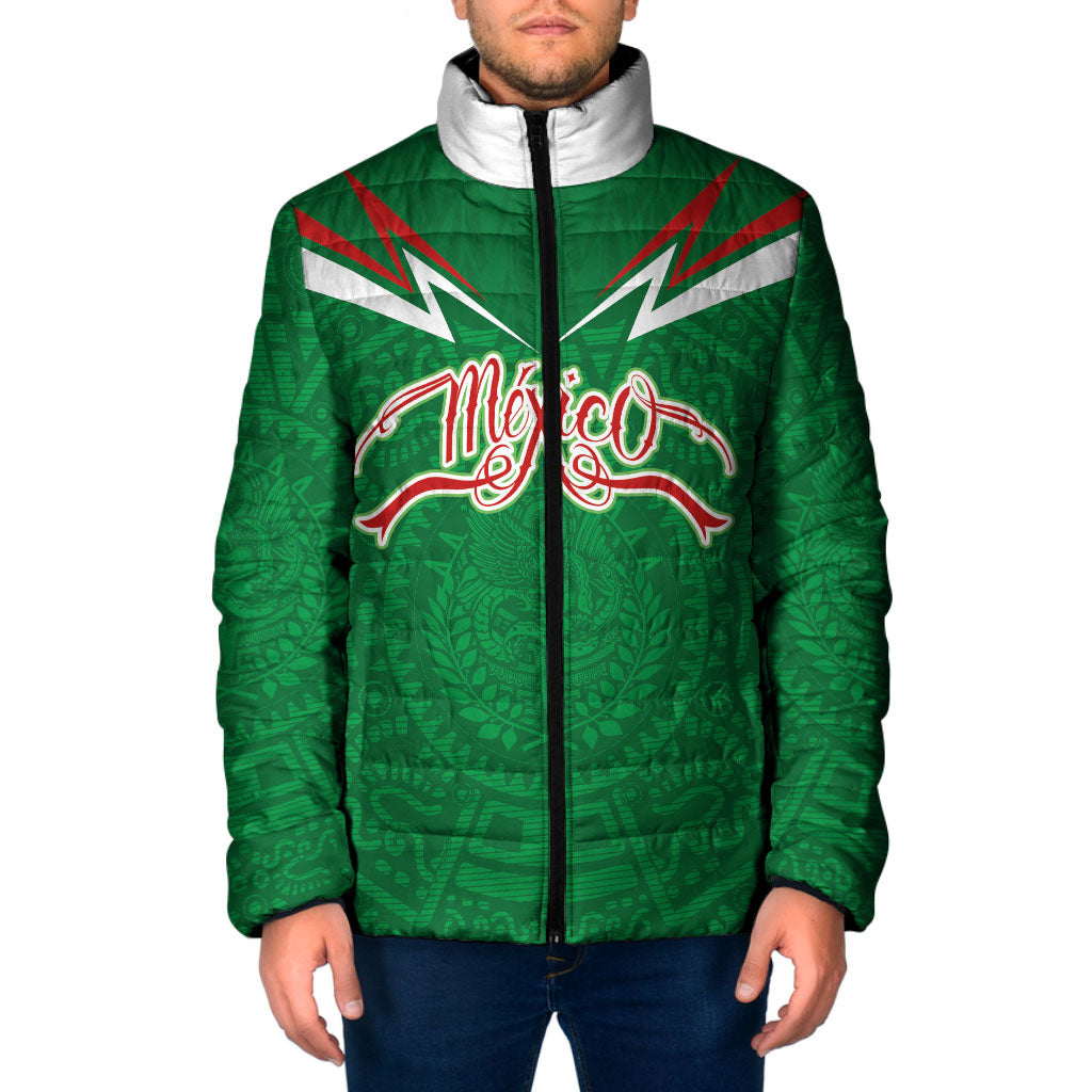 Custom Mexico Football Padded Jacket Remixed Mexico Aztec Pattern Tribal Style