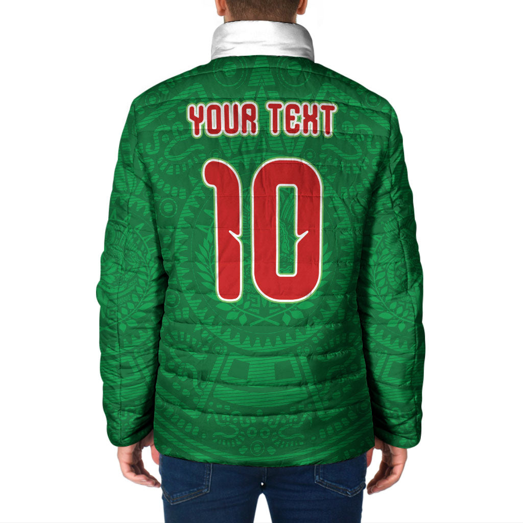 Custom Mexico Football Padded Jacket Remixed Mexico Aztec Pattern Tribal Style
