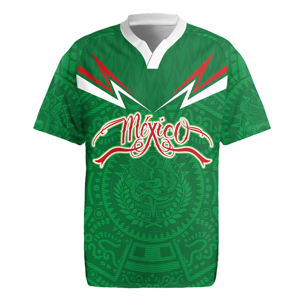 Custom Mexico Football Rugby Jersey Remixed Mexico Aztec Pattern Tribal Style
