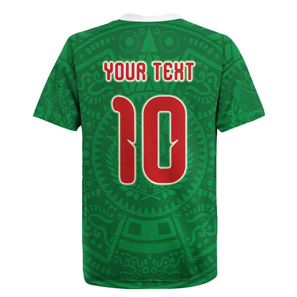 Custom Mexico Football Rugby Jersey Remixed Mexico Aztec Pattern Tribal Style
