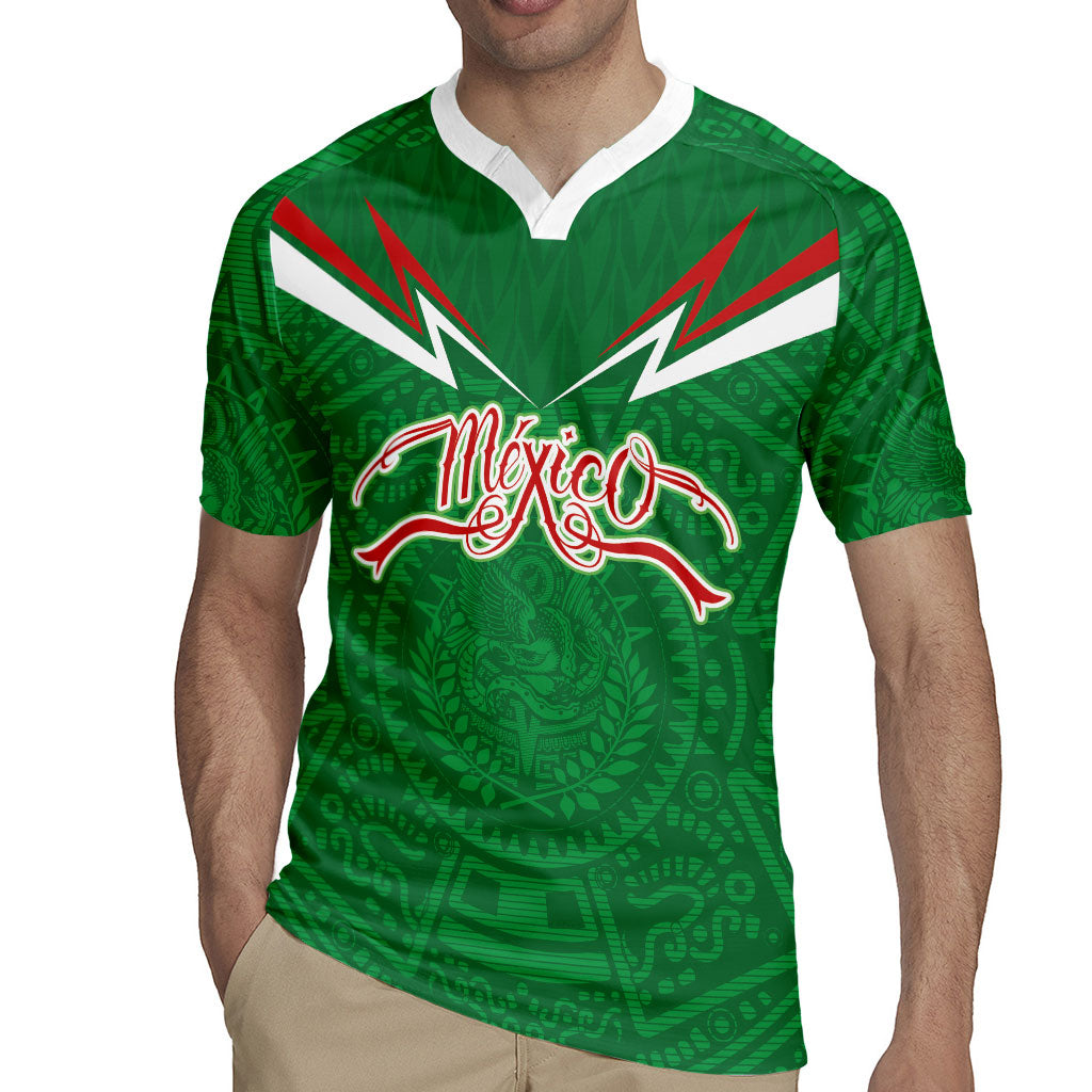 Custom Mexico Football Rugby Jersey Remixed Mexico Aztec Pattern Tribal Style