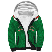Custom Mexico Football Sherpa Hoodie Remixed Mexico Aztec Pattern Tribal Style