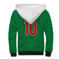 Custom Mexico Football Sherpa Hoodie Remixed Mexico Aztec Pattern Tribal Style