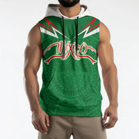 Custom Mexico Football Sleeveless Hoodie Remixed Mexico Aztec Pattern Tribal Style