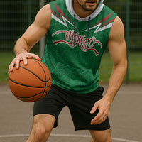 Custom Mexico Football Sleeveless Hoodie Remixed Mexico Aztec Pattern Tribal Style