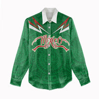 Custom Mexico Football Women Casual Shirt Remixed Mexico Aztec Pattern Tribal Style
