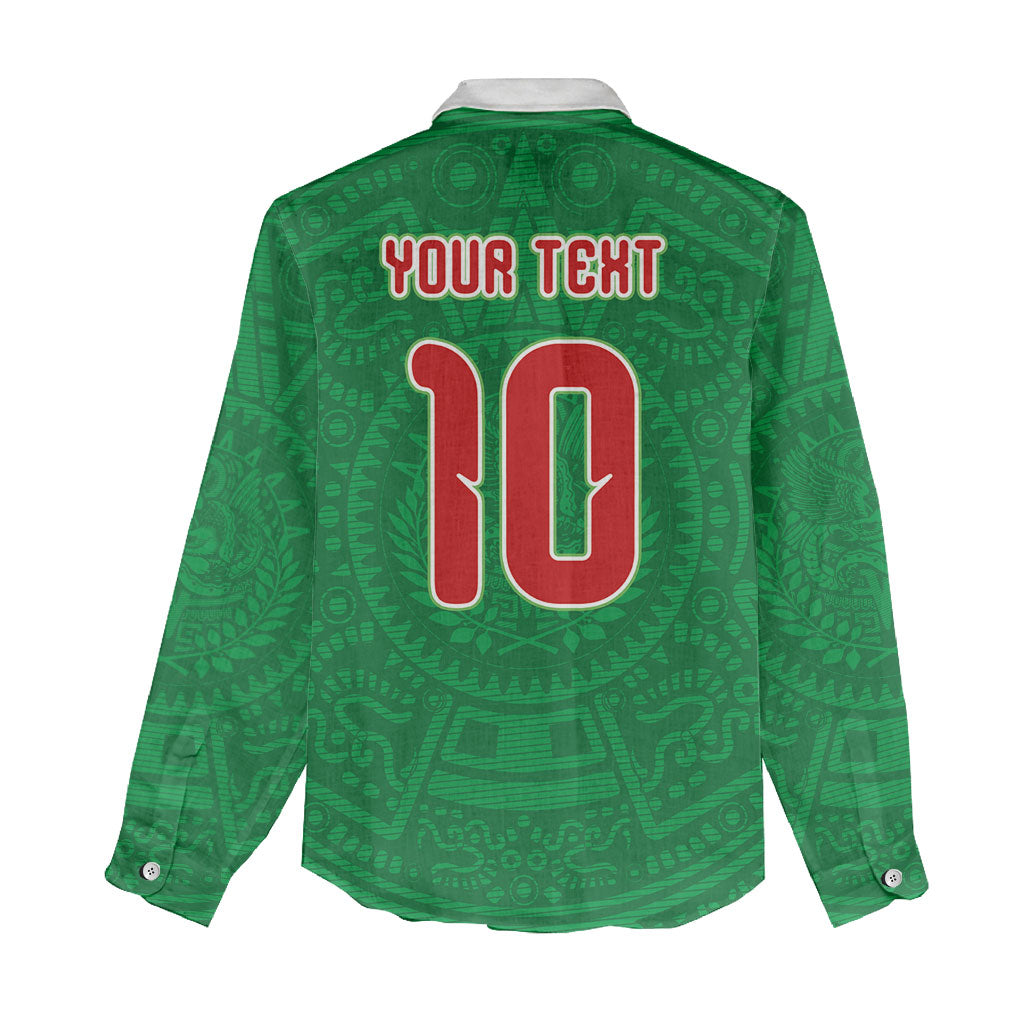 Custom Mexico Football Women Casual Shirt Remixed Mexico Aztec Pattern Tribal Style