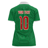 Custom Mexico Football Women Polo Shirt Remixed Mexico Aztec Pattern Tribal Style