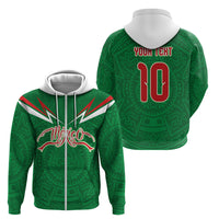 Custom Mexico Football Zip Hoodie Remixed Mexico Aztec Pattern Tribal Style