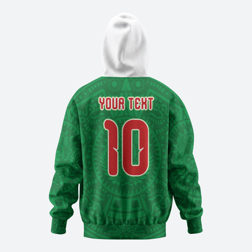 Custom Mexico Football Zip Hoodie Remixed Mexico Aztec Pattern Tribal Style