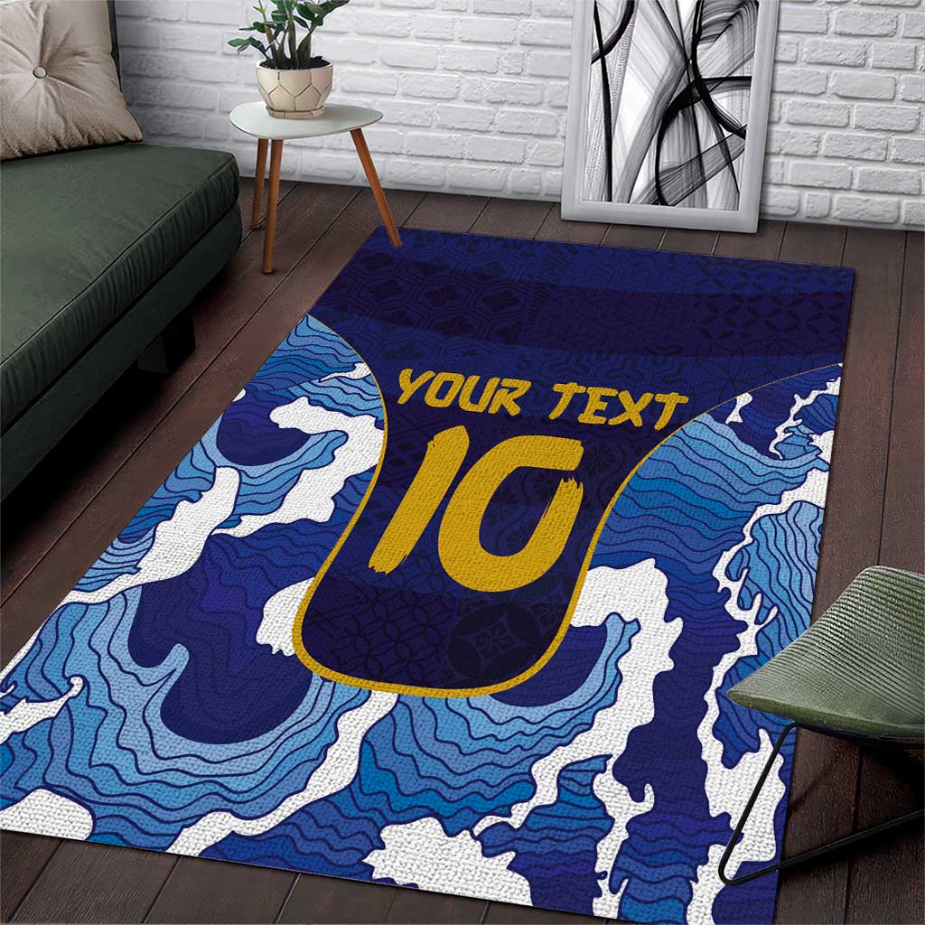 Custom Japan Pacific Rugby 2024 Area Rug Japanese Traditional Pattern and Sea Waves - Wonder Print Shop
