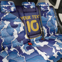 Custom Japan Pacific Rugby 2024 Back Car Seat Cover Japanese Traditional Pattern and Sea Waves - Wonder Print Shop
