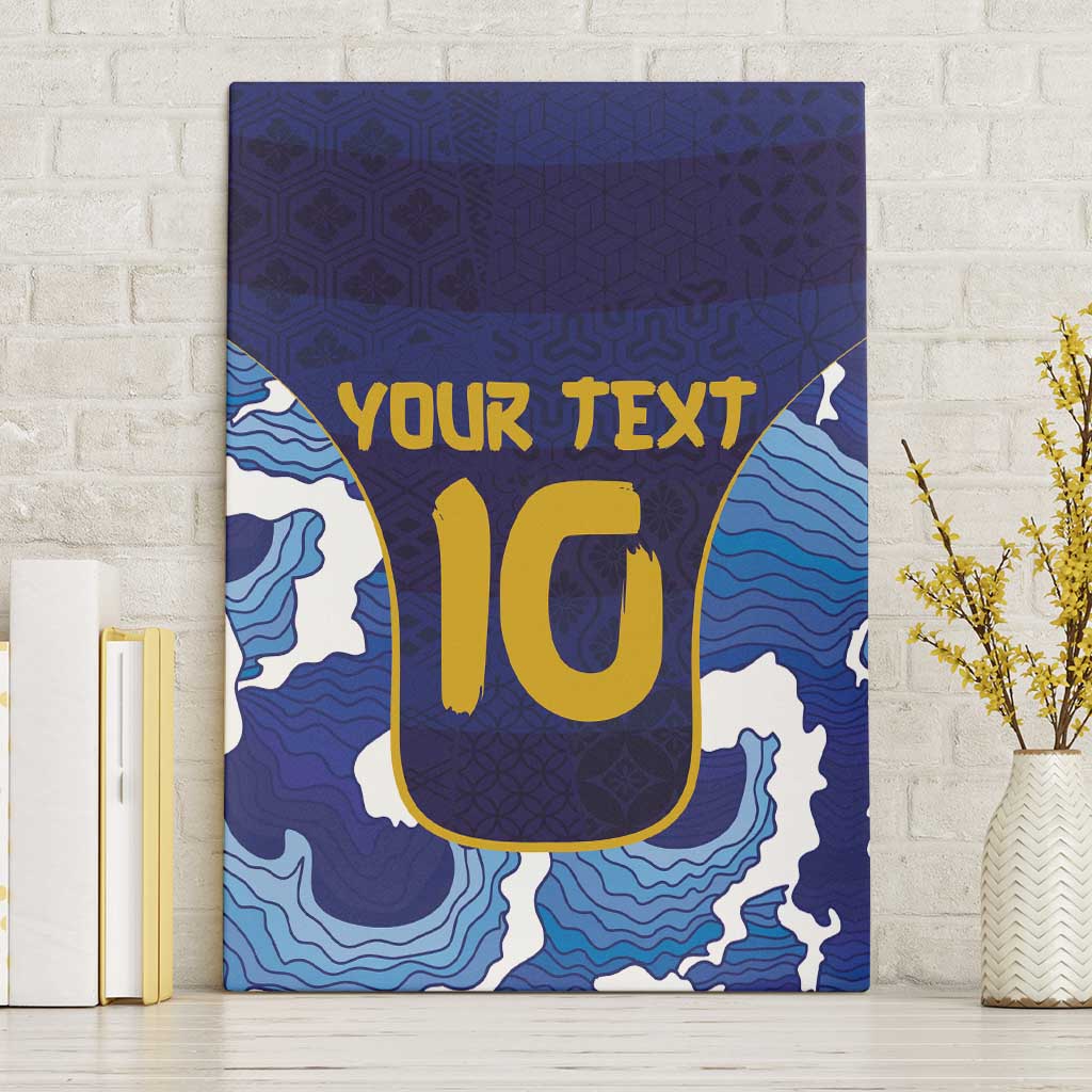 Custom Japan Pacific Rugby 2024 Canvas Wall Art Japanese Traditional Pattern and Sea Waves - Wonder Print Shop