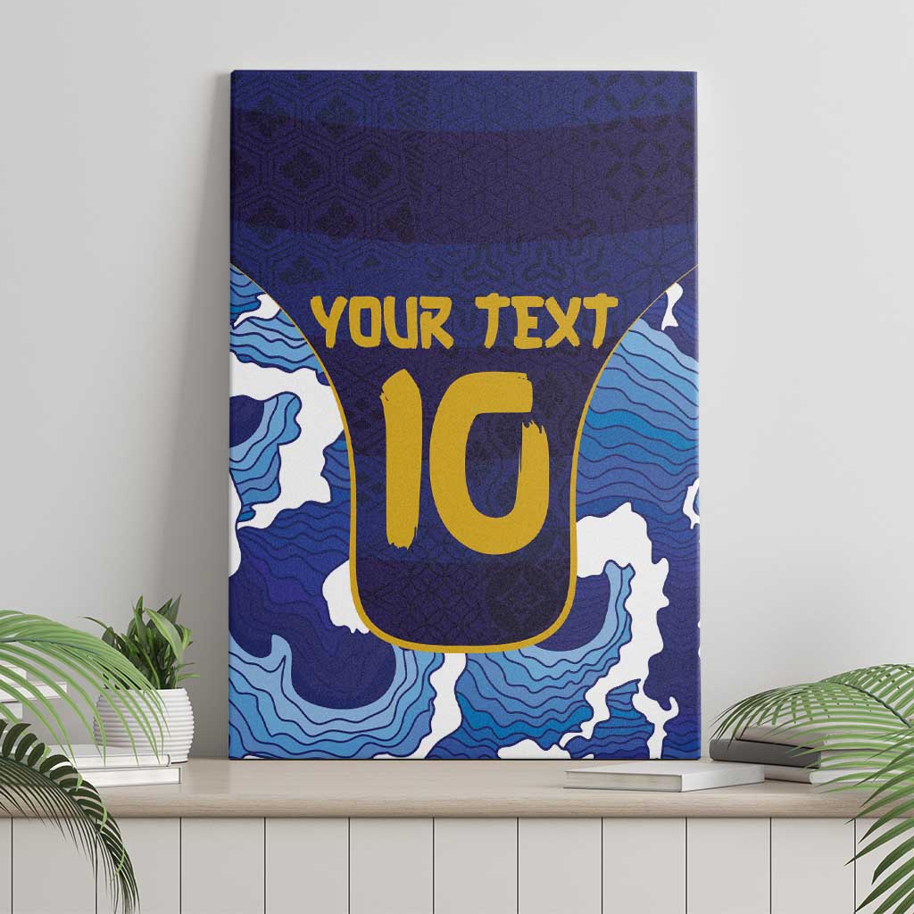 Custom Japan Pacific Rugby 2024 Canvas Wall Art Japanese Traditional Pattern and Sea Waves - Wonder Print Shop