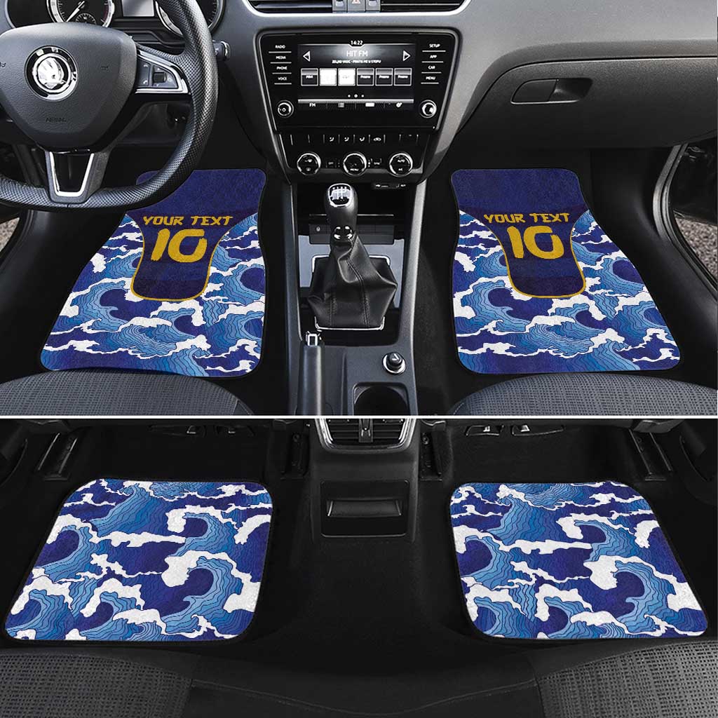 Custom Japan Pacific Rugby 2024 Car Mats Japanese Traditional Pattern and Sea Waves - Wonder Print Shop