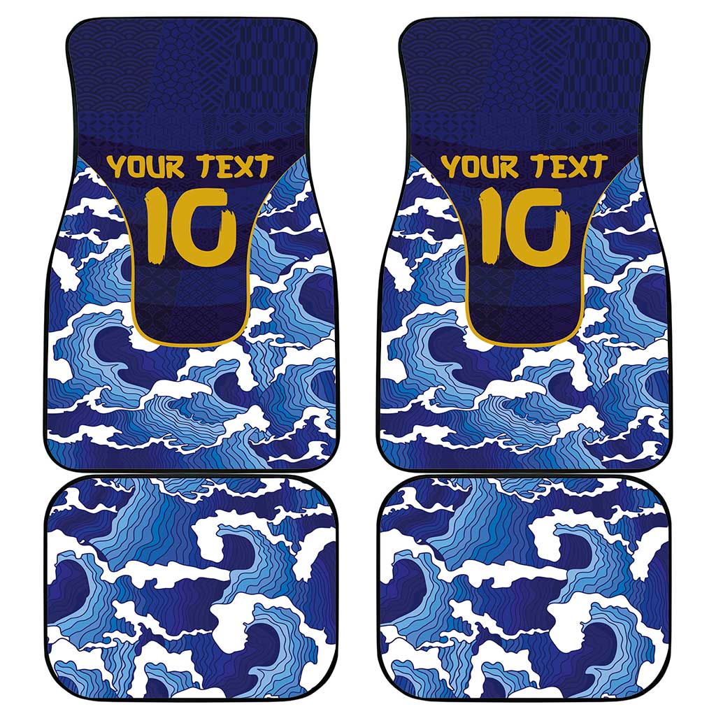 Custom Japan Pacific Rugby 2024 Car Mats Japanese Traditional Pattern and Sea Waves - Wonder Print Shop