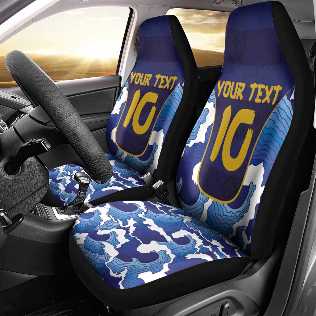 Custom Japan Pacific Rugby 2024 Car Seat Cover Japanese Traditional Pattern and Sea Waves - Wonder Print Shop