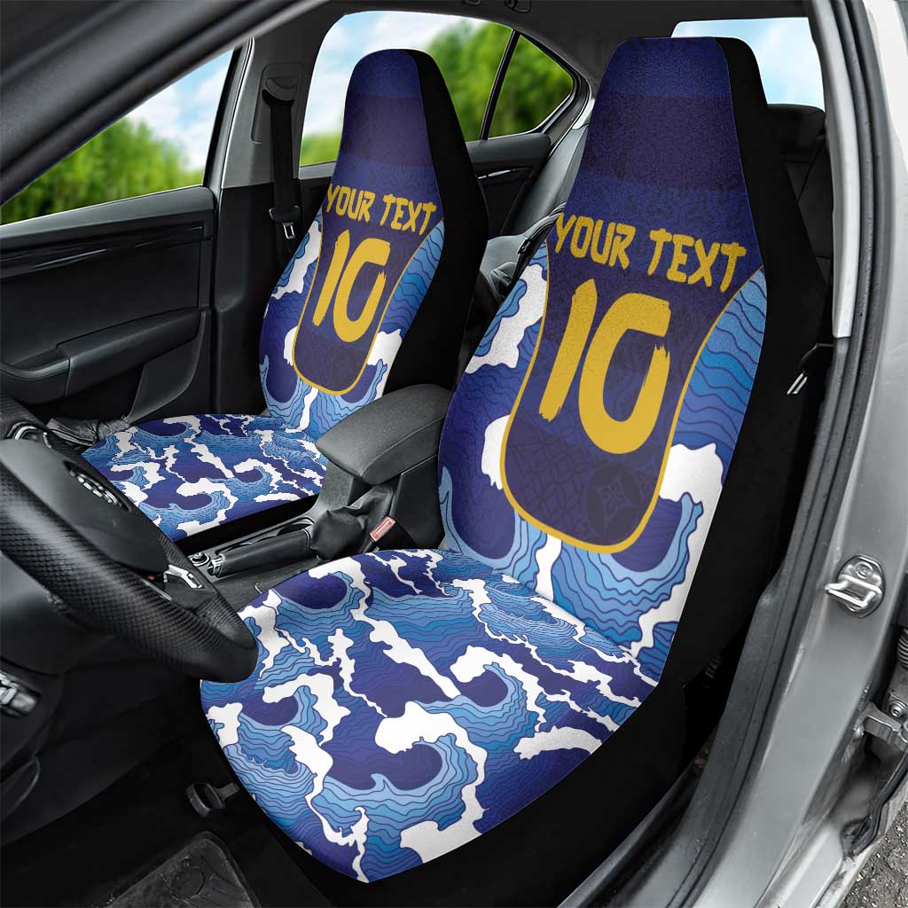 Custom Japan Pacific Rugby 2024 Car Seat Cover Japanese Traditional Pattern and Sea Waves - Wonder Print Shop