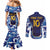 Custom Japan Pacific Rugby 2024 Couples Matching Mermaid Dress and Long Sleeve Button Shirt Japanese Traditional Pattern and Sea Waves