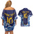 Custom Japan Pacific Rugby 2024 Couples Matching Off Shoulder Short Dress and Hawaiian Shirt Japanese Traditional Pattern and Sea Waves - Wonder Print Shop