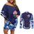 Custom Japan Pacific Rugby 2024 Couples Matching Off Shoulder Short Dress and Long Sleeve Button Shirt Japanese Traditional Pattern and Sea Waves - Wonder Print Shop