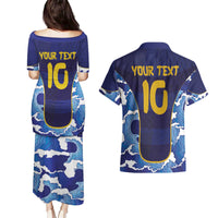 Custom Japan Pacific Rugby 2024 Couples Matching Puletasi and Hawaiian Shirt Japanese Traditional Pattern and Sea Waves - Wonder Print Shop
