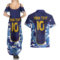 Custom Japan Pacific Rugby 2024 Couples Matching Summer Maxi Dress and Hawaiian Shirt Japanese Traditional Pattern and Sea Waves - Wonder Print Shop