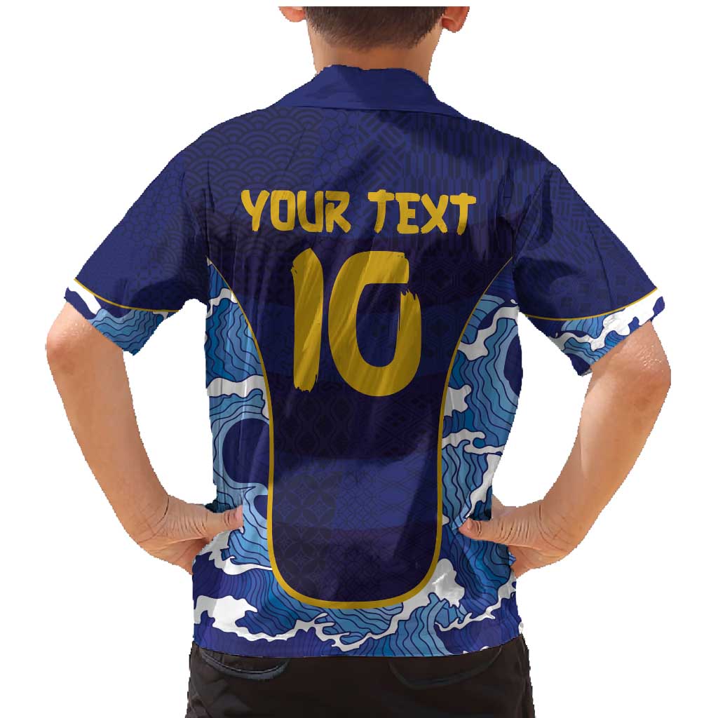 Custom Japan Pacific Rugby 2024 Family Matching Mermaid Dress and Hawaiian Shirt Japanese Traditional Pattern and Sea Waves - Wonder Print Shop