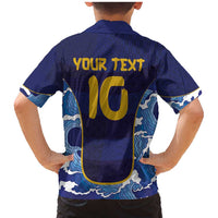 Custom Japan Pacific Rugby 2024 Family Matching Mermaid Dress and Hawaiian Shirt Japanese Traditional Pattern and Sea Waves - Wonder Print Shop