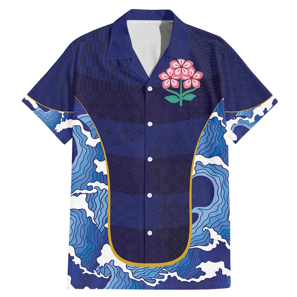 Custom Japan Pacific Rugby 2024 Family Matching Mermaid Dress and Hawaiian Shirt Japanese Traditional Pattern and Sea Waves - Wonder Print Shop
