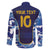 Custom Japan Pacific Rugby 2024 Family Matching Off The Shoulder Long Sleeve Dress and Hawaiian Shirt Japanese Traditional Pattern and Sea Waves - Wonder Print Shop