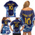 Custom Japan Pacific Rugby 2024 Family Matching Off Shoulder Short Dress and Hawaiian Shirt Japanese Traditional Pattern and Sea Waves - Wonder Print Shop