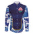 Custom Japan Pacific Rugby 2024 Family Matching Off Shoulder Short Dress and Hawaiian Shirt Japanese Traditional Pattern and Sea Waves - Wonder Print Shop
