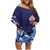 Custom Japan Pacific Rugby 2024 Family Matching Off Shoulder Short Dress and Hawaiian Shirt Japanese Traditional Pattern and Sea Waves - Wonder Print Shop