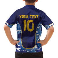 Custom Japan Pacific Rugby 2024 Family Matching Puletasi and Hawaiian Shirt Japanese Traditional Pattern and Sea Waves - Wonder Print Shop
