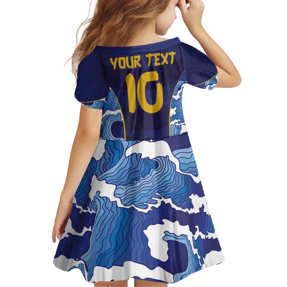 Custom Japan Pacific Rugby 2024 Family Matching Puletasi and Hawaiian Shirt Japanese Traditional Pattern and Sea Waves - Wonder Print Shop