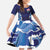 Custom Japan Pacific Rugby 2024 Family Matching Short Sleeve Bodycon Dress and Hawaiian Shirt Japanese Traditional Pattern and Sea Waves - Wonder Print Shop