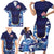 Custom Japan Pacific Rugby 2024 Family Matching Short Sleeve Bodycon Dress and Hawaiian Shirt Japanese Traditional Pattern and Sea Waves - Wonder Print Shop