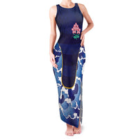 Custom Japan Pacific Rugby 2024 Family Matching Tank Maxi Dress and Hawaiian Shirt Japanese Traditional Pattern and Sea Waves - Wonder Print Shop