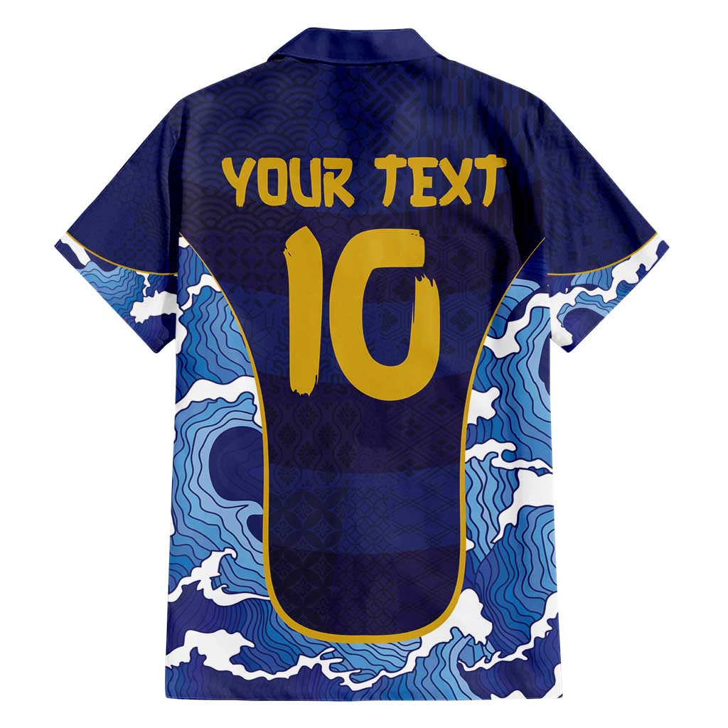 Custom Japan Pacific Rugby 2024 Hawaiian Shirt Japanese Traditional Pattern and Sea Waves - Wonder Print Shop