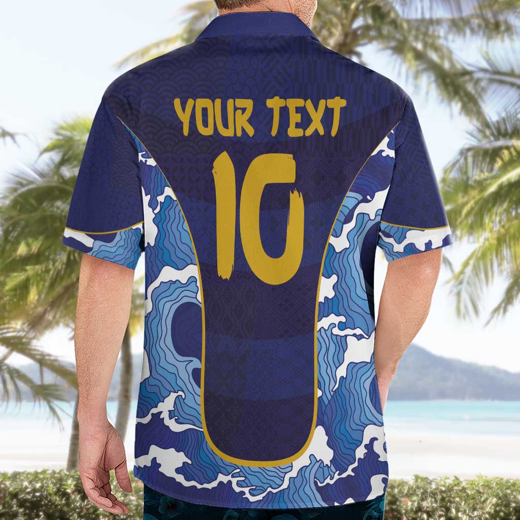 Custom Japan Pacific Rugby 2024 Hawaiian Shirt Japanese Traditional Pattern and Sea Waves - Wonder Print Shop