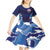 Custom Japan Pacific Rugby 2024 Kid Short Sleeve Dress Japanese Traditional Pattern and Sea Waves - Wonder Print Shop