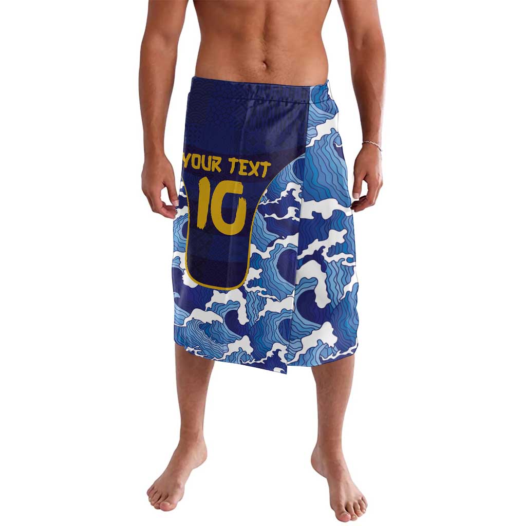 Custom Japan Pacific Rugby 2024 Lavalava Japanese Traditional Pattern and Sea Waves - Wonder Print Shop