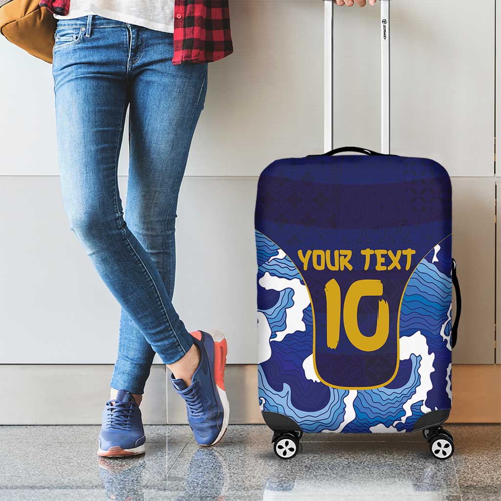 Custom Japan Pacific Rugby 2024 Luggage Cover Japanese Traditional Pattern and Sea Waves - Wonder Print Shop