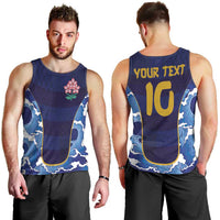 Custom Japan Pacific Rugby 2024 Men Tank Top Japanese Traditional Pattern and Sea Waves - Wonder Print Shop