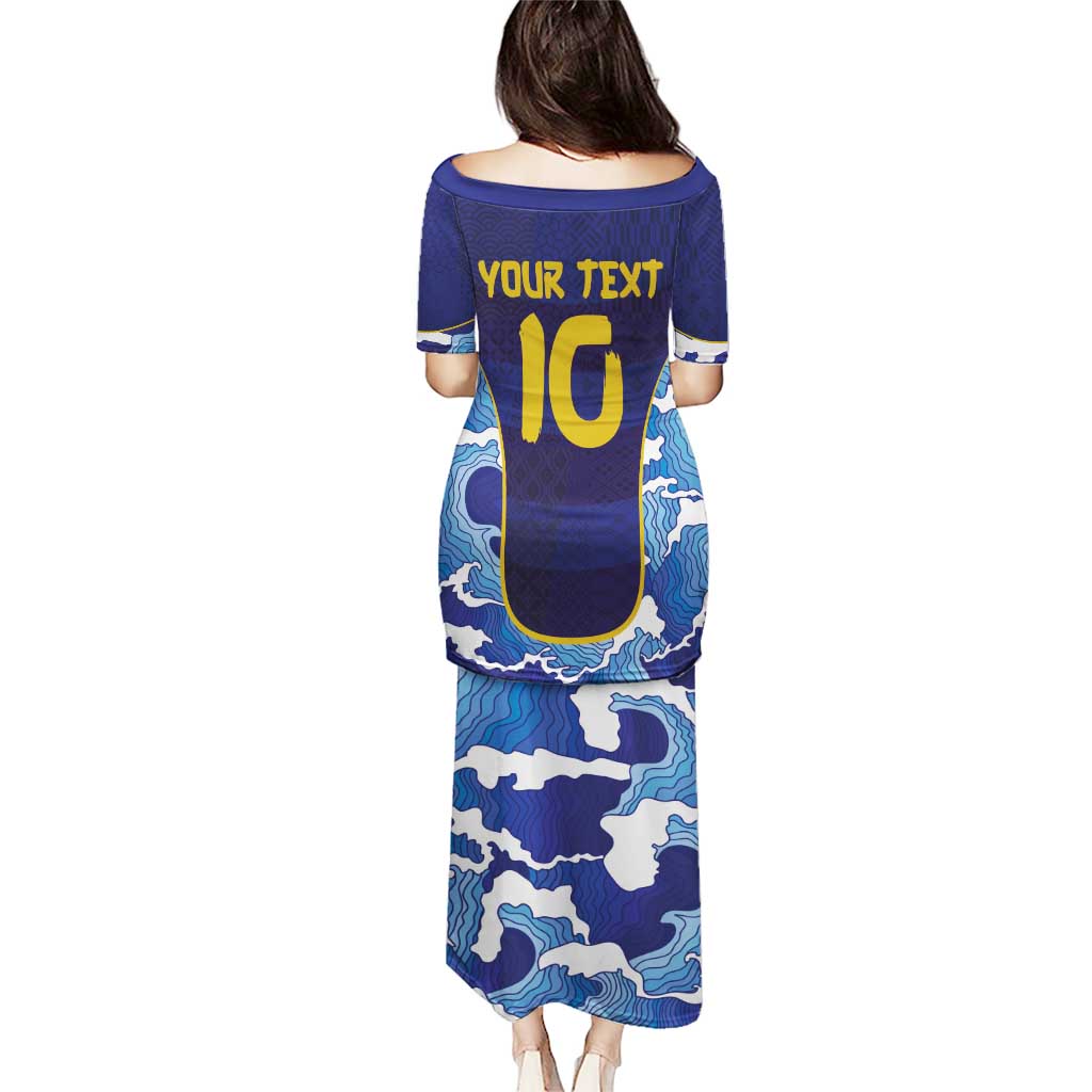 Custom Japan Pacific Rugby 2024 Puletasi Japanese Traditional Pattern and Sea Waves - Wonder Print Shop