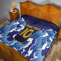 Custom Japan Pacific Rugby 2024 Quilt Japanese Traditional Pattern and Sea Waves - Wonder Print Shop