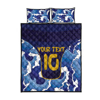 Custom Japan Pacific Rugby 2024 Quilt Bed Set Japanese Traditional Pattern and Sea Waves - Wonder Print Shop