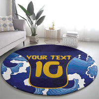 Custom Japan Pacific Rugby 2024 Round Carpet Japanese Traditional Pattern and Sea Waves