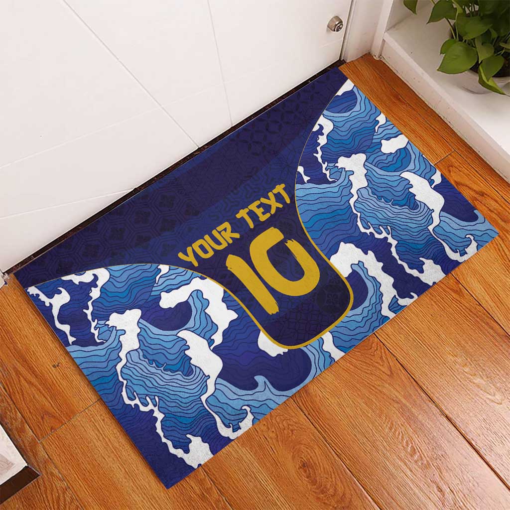 Custom Japan Pacific Rugby 2024 Rubber Doormat Japanese Traditional Pattern and Sea Waves - Wonder Print Shop